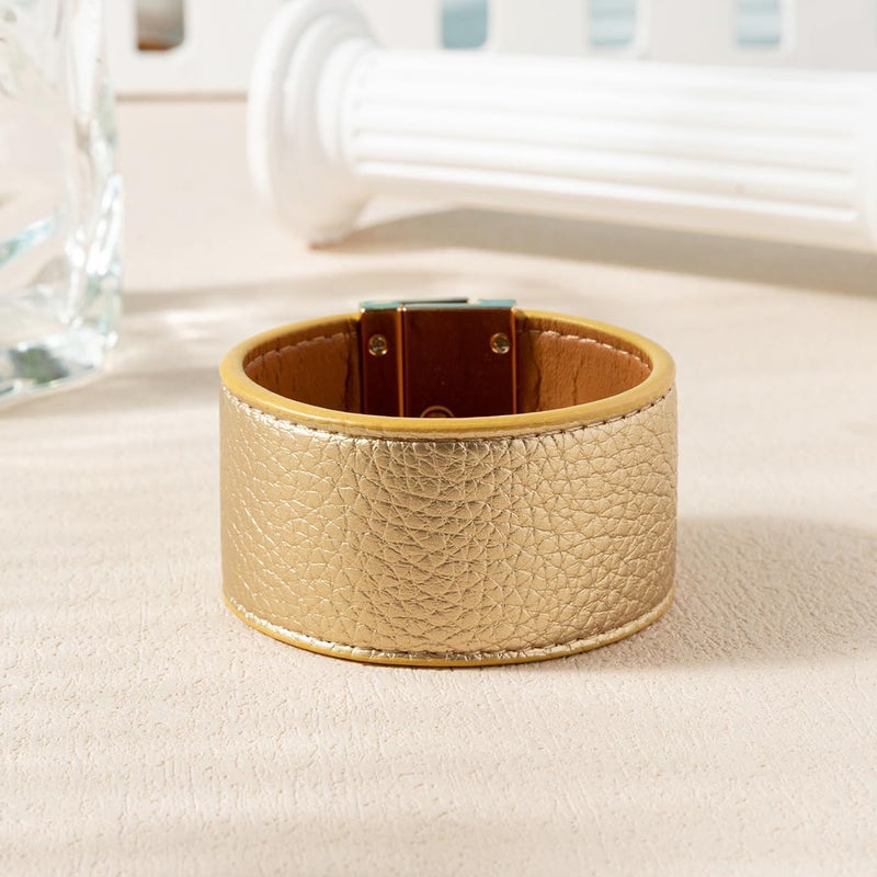 Rantanto Braid Leather Wrap Bracelet Trendy Stackable Crystal Cuff Boho Gold Heart Bracelet Jewelry Gift For Women - Image 5